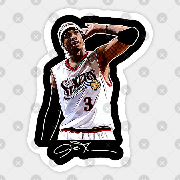 Allen Iverson The Answer Basketball Signature Vintage Retro 80s 90s Bootleg Rap Style Sticker by CarDE